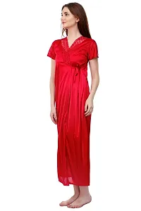 Attractive Solid Satin  Nighty And  Robe For Women-thumb2