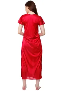 Attractive Solid Satin  Nighty And  Robe For Women-thumb3