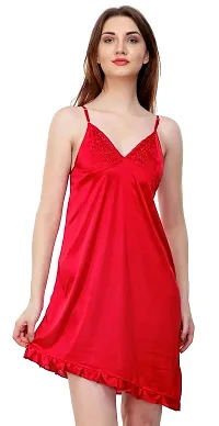 Attractive Solid Satin  Nighty And  Robe For Women-thumb4