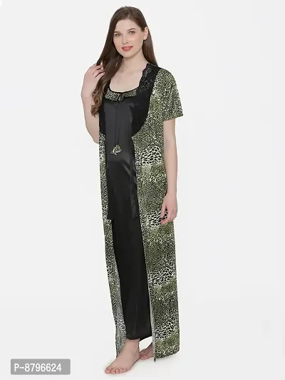 Beautiful Printed Satin Nighty and Robe Set For Women-thumb3