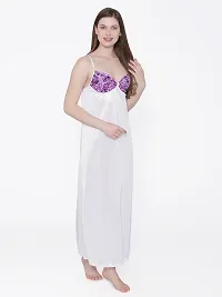 Beautiful Floral Printed Satin Nighty and Robe Set For Women-thumb1