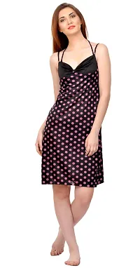 Attractive Polka Print Satin  Nighty And  Robe For Women-thumb1