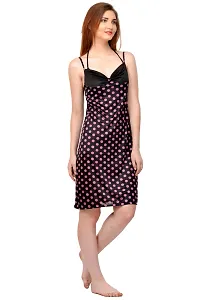 Attractive Polka Print Satin  Nighty And  Robe For Women-thumb3