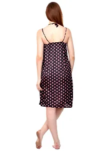 Attractive Polka Print Satin  Nighty And  Robe For Women-thumb4