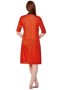 Attractive Polka Print Satin  Nighty And  Robe For Women-thumb4