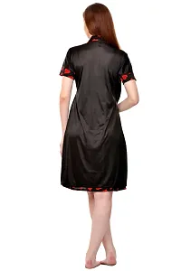 Attractive Black And Red Satin Printed Robe For Women-thumb3