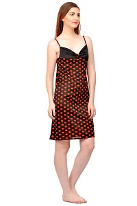 Attractive Polka Print Satin  Nighty And  Robe For Women-thumb2