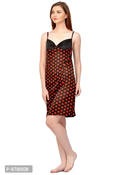 Attractive Polka Print Satin  Nighty And  Robe For Women-thumb4