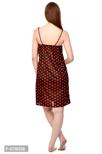 Attractive Polka Print Satin  Nighty And  Robe For Women-thumb5