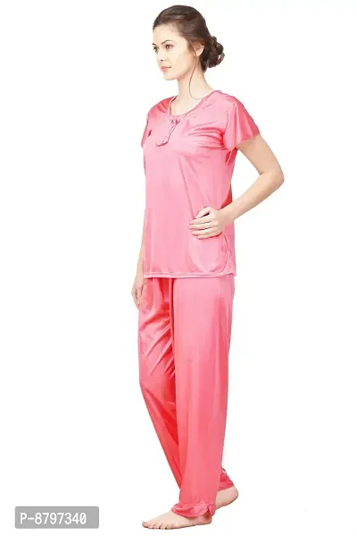 Beautiful Silky Satin Top And Pyjama Set For Women-thumb3