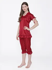 Beautiful Silky Satin Top And Pyjama Set For Women-thumb2