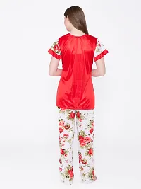 Beautiful Floral Print Satin Top and Long Leg Pyjama Set For Women-thumb3