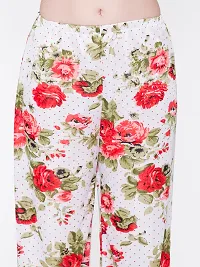 Beautiful Floral Print Satin Top and Long Leg Pyjama Set For Women-thumb4