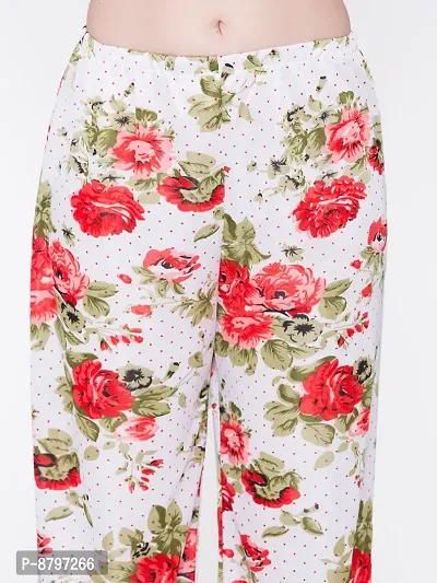 Beautiful Floral Print Satin Top and Long Leg Pyjama Set For Women-thumb5