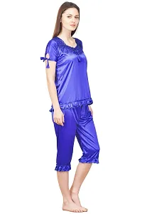 Beautiful Silky Satin Top And Capri For Women Set For Women-thumb1