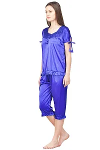 Beautiful Silky Satin Top And Capri For Women Set For Women-thumb2