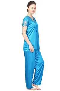 Beautiful Silky Satin Top And Pyjama Set For Women-thumb1