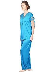 Beautiful Silky Satin Top And Pyjama Set For Women-thumb2