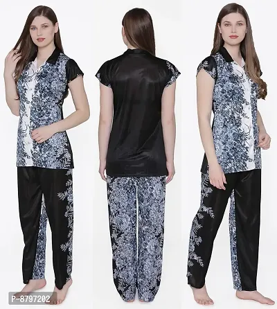 Satin floral print online pyjama set