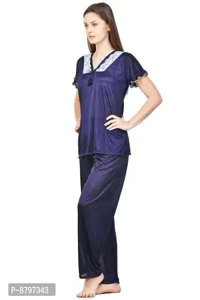 Beautiful Silky Satin Top And Pyjama Set For Women-thumb3
