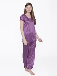 Beautiful Silky Satin Top And Pyjama Set For Women-thumb1