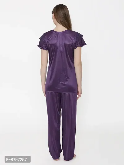 Beautiful Silky Satin Top And Pyjama Set For Women-thumb4