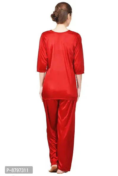 Beautiful Silky Satin Top And Pyjama Set For Women-thumb4