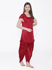 Beautiful Silky Satin Top And Pyjama Set For Women-thumb1