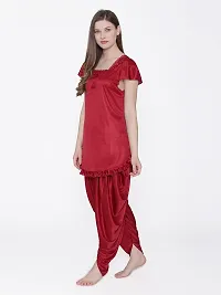 Beautiful Silky Satin Top And Pyjama Set For Women-thumb2