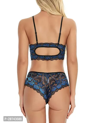 Embroidery Multicolor Lace Lingerie Set-thumb5