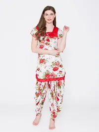 Contemporary Multicoloured Satin Printed Co-Ords Set For Women-thumb1