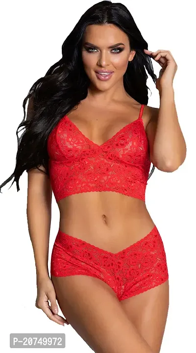 Lace Babydoll - Red (Size - Free)-thumb0