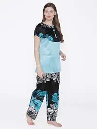 Contemporary Multicoloured Satin Printed Co-Ords Set For Women-thumb1