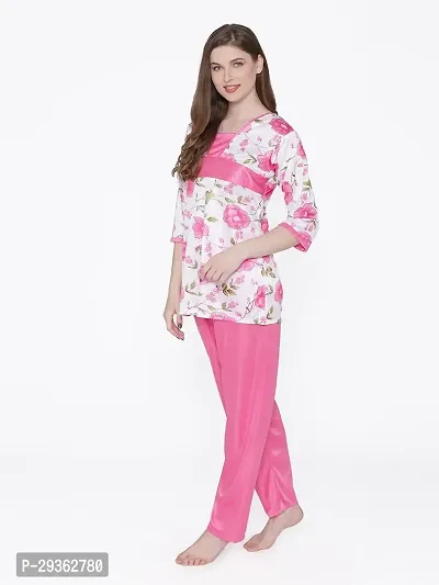 Contemporary Multicoloured Satin Printed Co-Ords Set For Women-thumb5