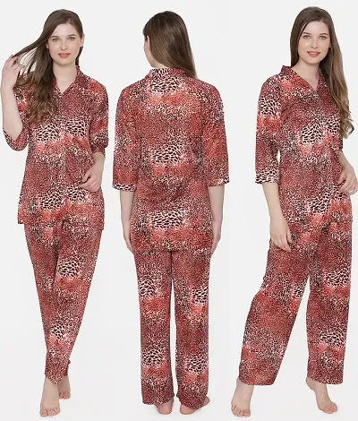 Contemporary Multicoloured Satin Printed Co-Ords Set For Women