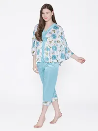 Contemporary Multicoloured Satin Printed Co-Ords Set For Women-thumb3