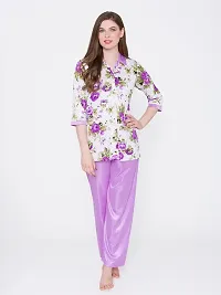 Contemporary Multicoloured Satin Printed Co-Ords Set For Women-thumb4