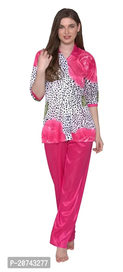 Satin print pyjama online set