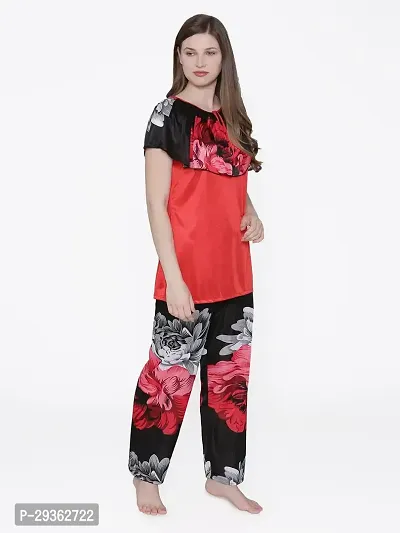 Contemporary Multicoloured Satin Printed Co-Ords Set For Women-thumb2