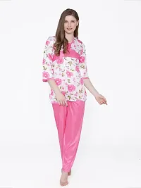 Contemporary Multicoloured Satin Printed Co-Ords Set For Women-thumb2