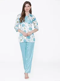 Contemporary Multicoloured Satin Printed Co-Ords Set For Women-thumb1