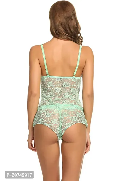 Solid Lace Babydoll Dress -Green (Size - Free )-thumb5