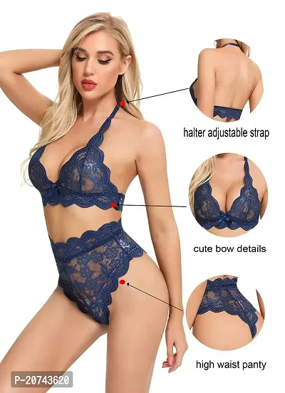 Scalloped Embroidery Lace Trim Lingerie Set-thumb4