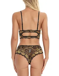 Embroidery Multicolor Lace Lingerie Set-thumb4