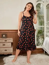 Heart Print Ruffle Hem Babydoll Dress-thumb2