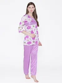 Contemporary Multicoloured Satin Printed Co-Ords Set For Women-thumb3