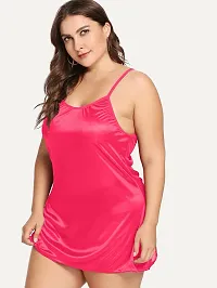 Satin Adjustable Strap Cami Babydoll-thumb3