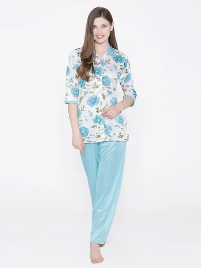 Contemporary Multicoloured Satin Printed Co-Ords Set For Women