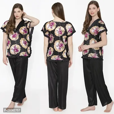 Contemporary Multicoloured Satin Printed Co-Ords Set For Women