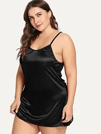 Satin Adjustable Strap Cami Babydoll-thumb1